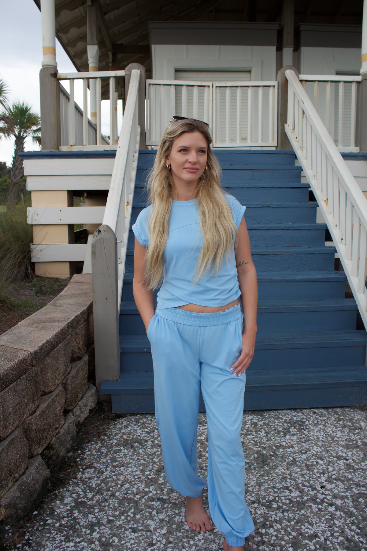 Cotton Crossover Set - Blue